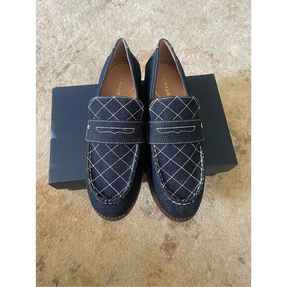 Cole Haan Women's Lx Pinch Penny Loafer, Blue Denim/Natural 8 - Picture 7 of 10